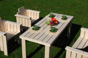 Meble ogrodowe drewniane ławka stół krzesło